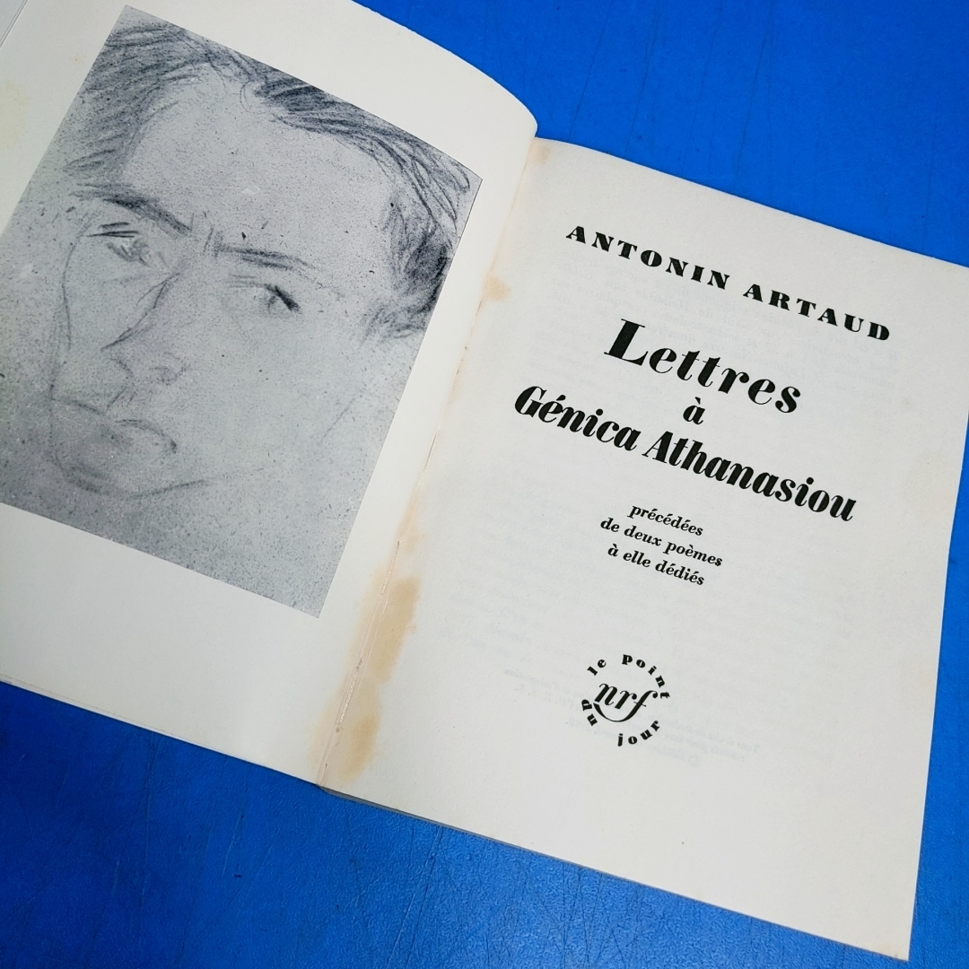 「アルトーのジェニカ・アナタジウへの手紙 1969 Lettres a Genica Athanasiou Antonin Artaud Editions Gallimard」_画像2
