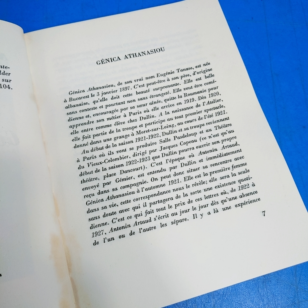 「アルトーのジェニカ・アナタジウへの手紙 1969 Lettres a Genica Athanasiou Antonin Artaud Editions Gallimard」_画像4