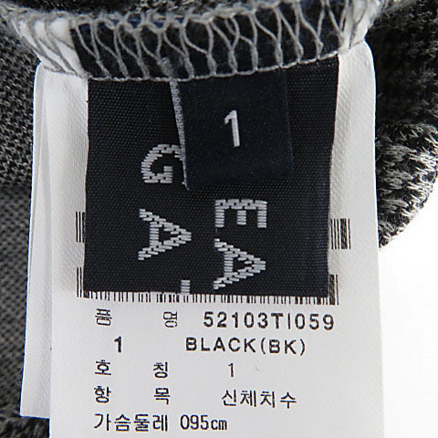 【美品・即決】PEARLY GATES パーリーゲイツ 韓国モデル ハイネック 長袖Tシャツ フロッキー 千鳥柄 ブラック系 サイズ1 [C0157]_画像8