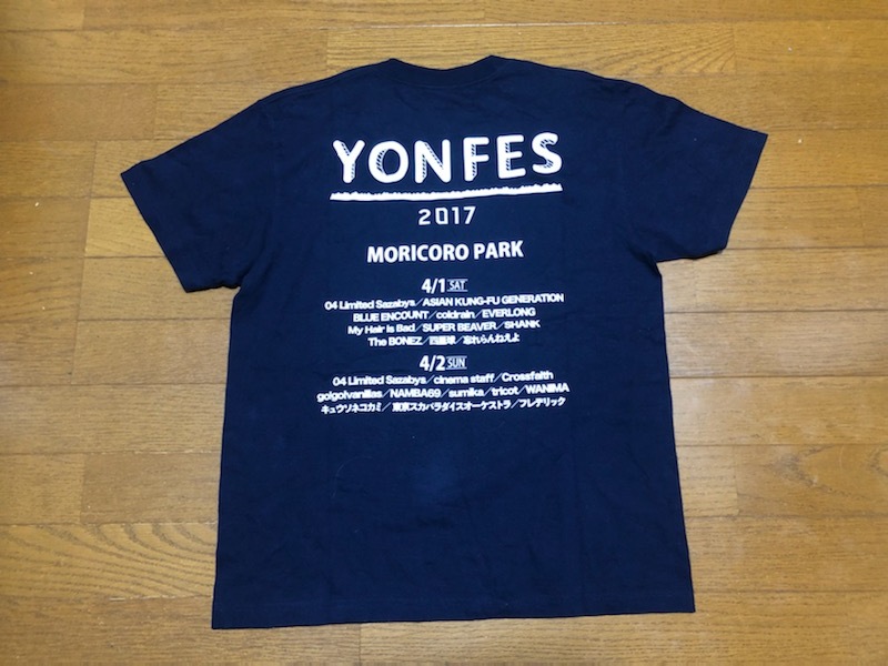 即決★YON FES 2017　ライブTシャツ★M★ネイビー★モリコロパーク★WANIMA★アジカン★スカパラ★忘れらんねえよ★DISK GARAGE★送料230円_画像5