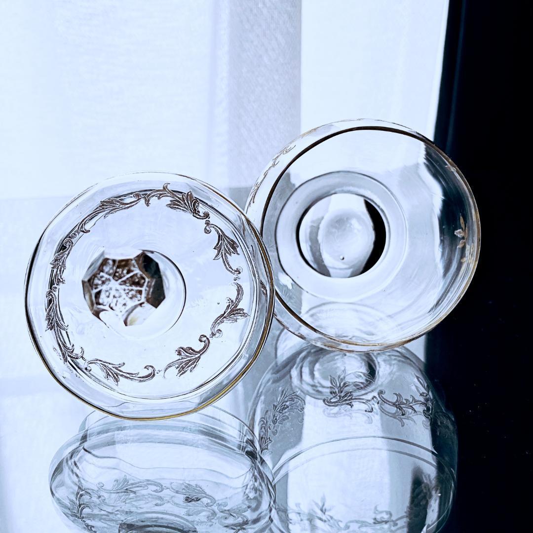 食器 金彩のオールドバカラBaccarat*花柄グラヴュールのボンボ