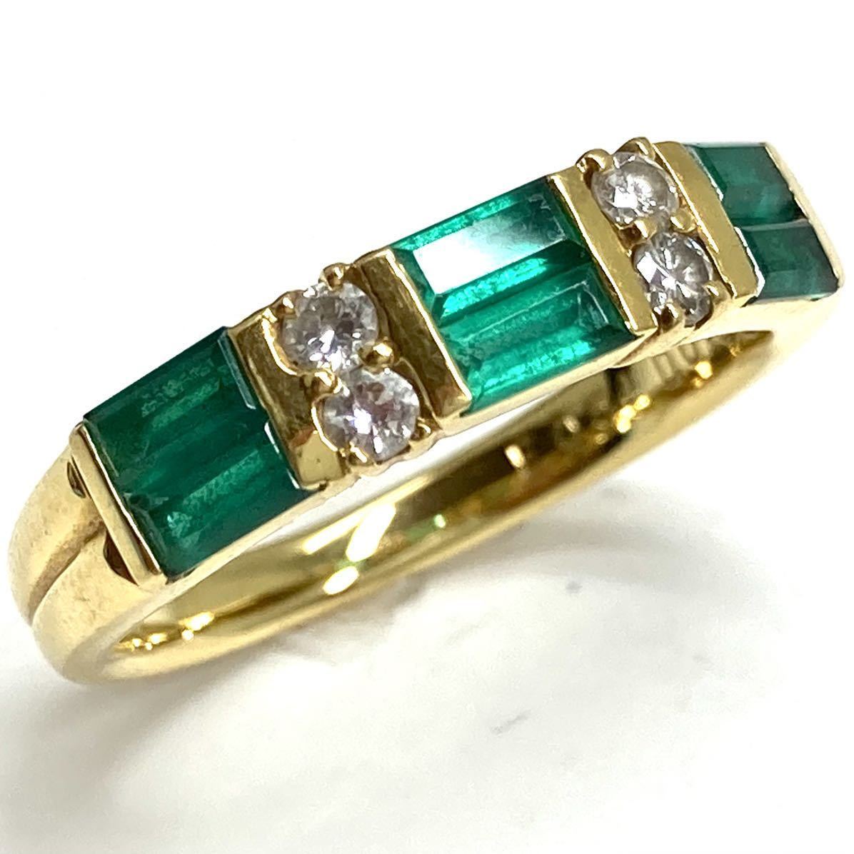 エメラルド 《Crescent Vert(クレサンベール) K18YG天然ダイヤモンド付き エメラルドリング》4.0g 11.5号 emerald  diamond ring 指輪 EB7