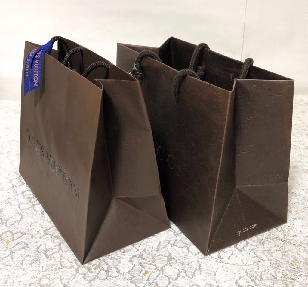 グッチ ルイヴィトン ショッパー 紙袋 2枚組(810)ショップ袋 グッチ ルイヴィトン ショッパー 紙袋 2枚組(810)ショップ袋