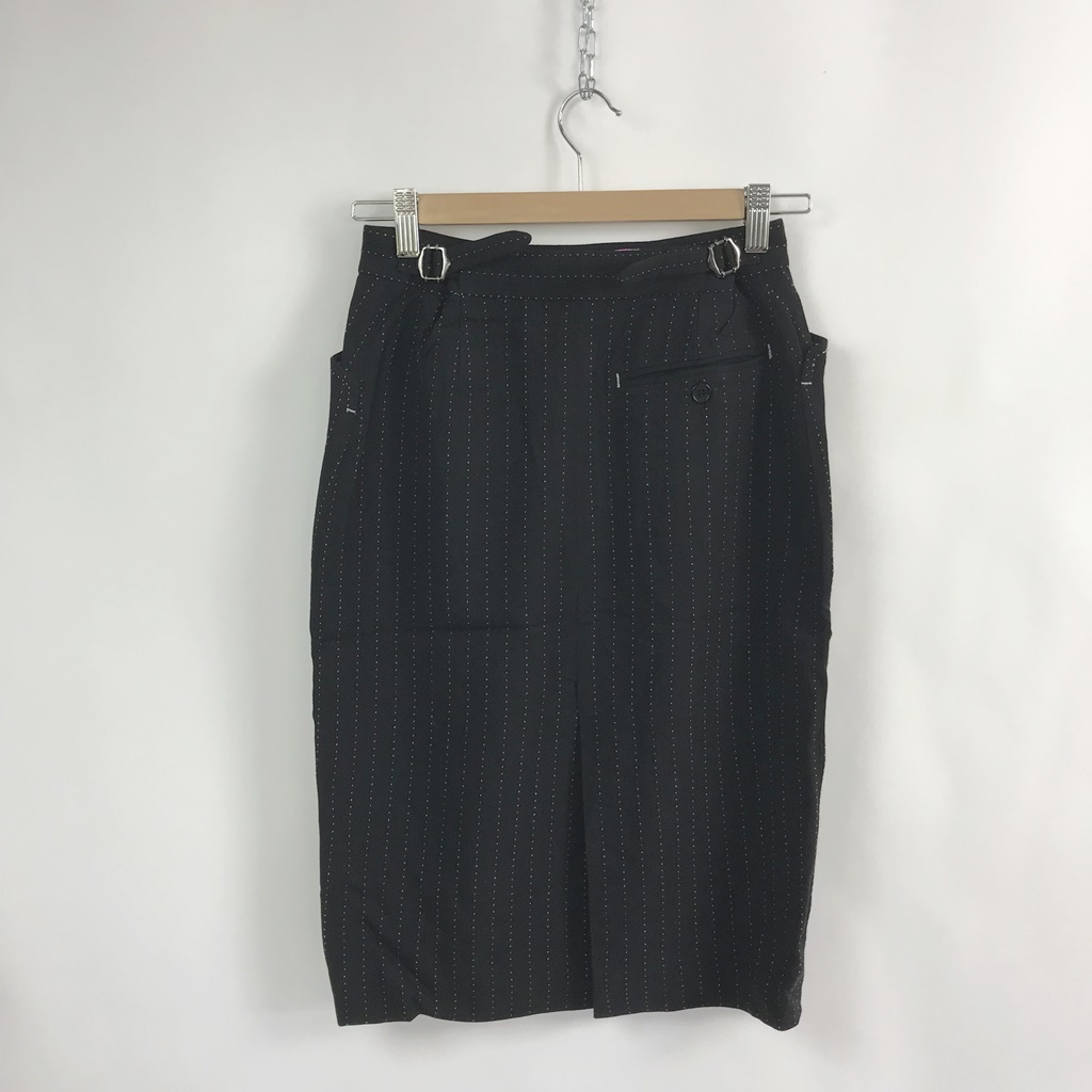 【人気】Paul Smith Women/ポールスミス ウィメン タイトスカート 膝丈 ストライプ柄 イタリア製 ブラック サイズ40/S4574_画像3