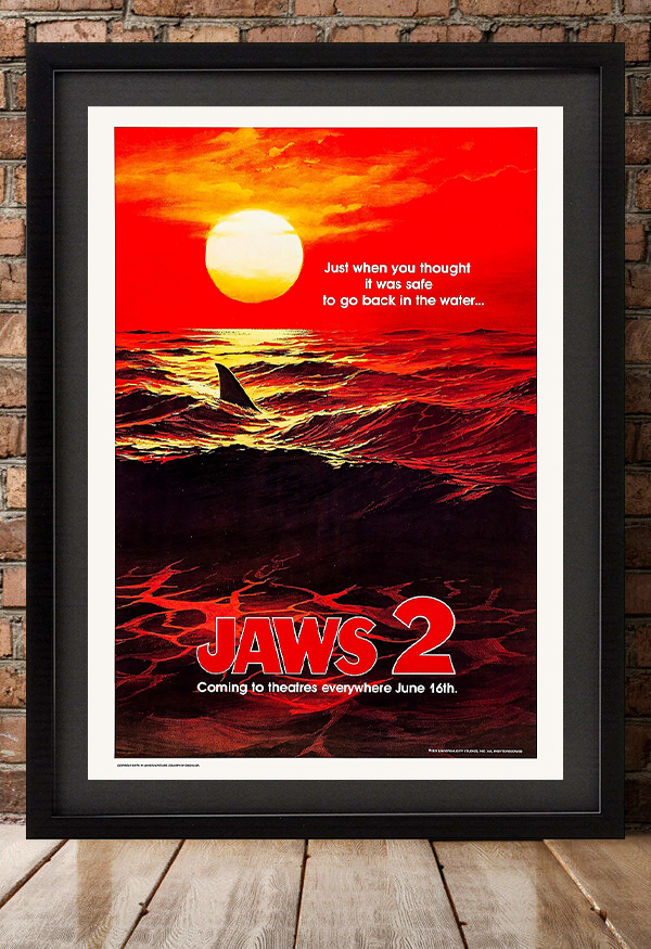 US版ポスター『ジョーズ2』（Jaws 2）★ロイ・シュナイダー/ユニバーサル・スタジオ/USJ_額装イメージ（額は付属しません）