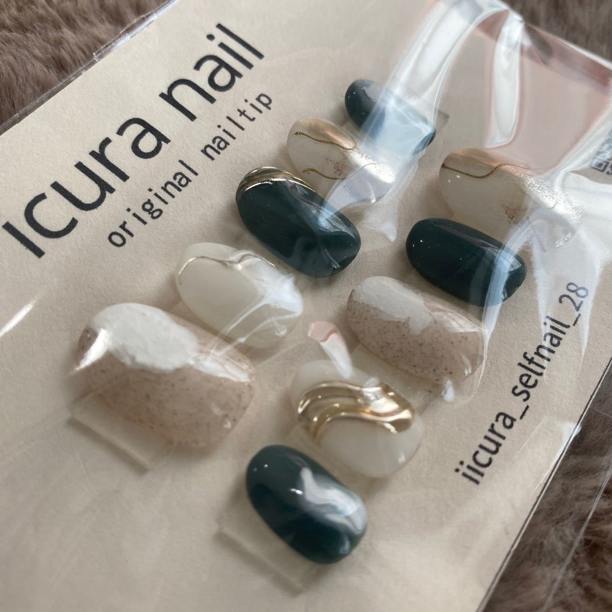 icuranail  ネイルチップ　ハンドメイド　ニュアンス　ミラー　砂ジェル 付け爪 ジェルネイル