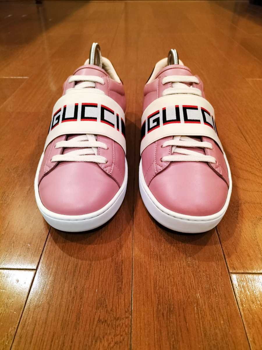 グッチ　スニーカー　BIG GUCCIテーピングロゴ　女性サイズ36ハーフ使用少ない美品ですが、さらに靴専門店で丸洗い除菌で安心　正規品1スタ_画像5