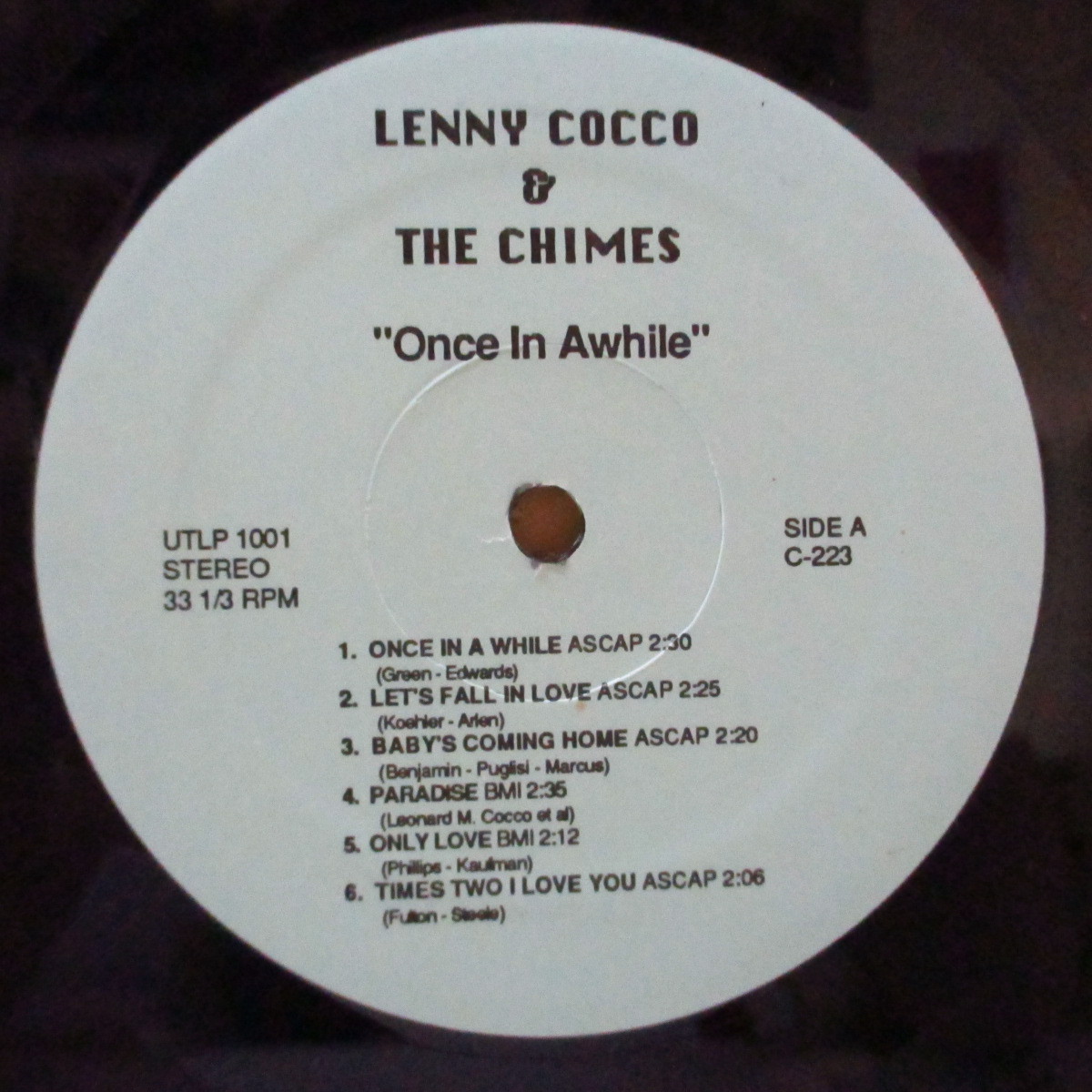 CHIMES (LENNY COCCO & THE)-Once In A While (US Orig.LP)_画像3