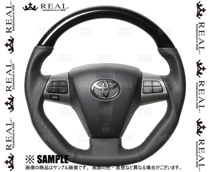 REAL レアル オリジナル (ピアノブラック/ブラックステッチ) ウィッシュ ZGE20G/ZGE21G/ZGE25G/ZGE20W/ZGE22W/ZGE25W 09/4~ (E20-PBW-BK