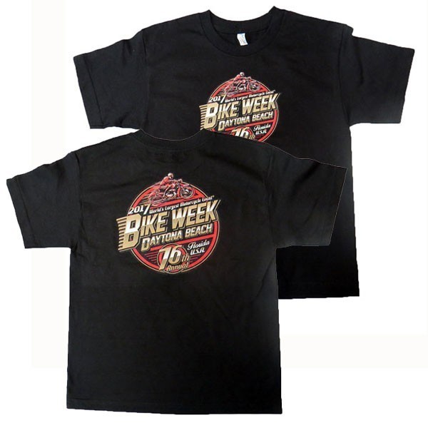 レア！DAYTONA BEACH BIKE WEEK 2017 デイトナバイクウィーク オフィシャル 半袖Ｔシャツ(Youth M)　アメリカサイズ（2017bkw-m02）_画像1