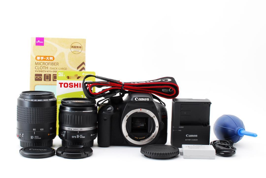 720226 完動品 キャノン Canon kiss x4 標準&望遠ダブルレンズセット