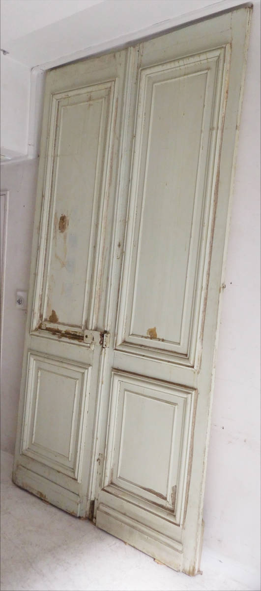 France antique pe Inte do pine pair door / marks lie Cafe apparel interior ko-tine-to store interior furniture housing construction space design fittings 