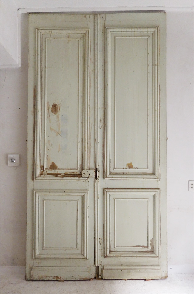  France antique pe Inte do pine pair door / marks lie Cafe apparel interior ko-tine-to store interior furniture housing construction space design fittings 