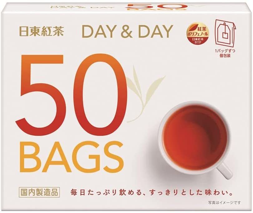 【紅茶100p】日東紅茶 DAY&DAY ティーバッグ 50袋×２箱■安心の定番！_画像1