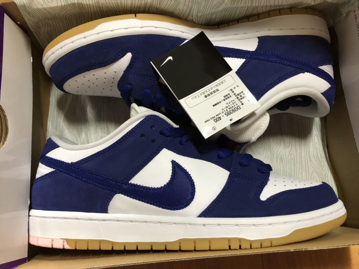 【28cm】Nike SB Dunk Low Los Angeles Dodgers Deep Royal Blue ナイキ ダンク ロー ロサンゼルス ドジャース ディープ ロイヤル ブルー_画像2