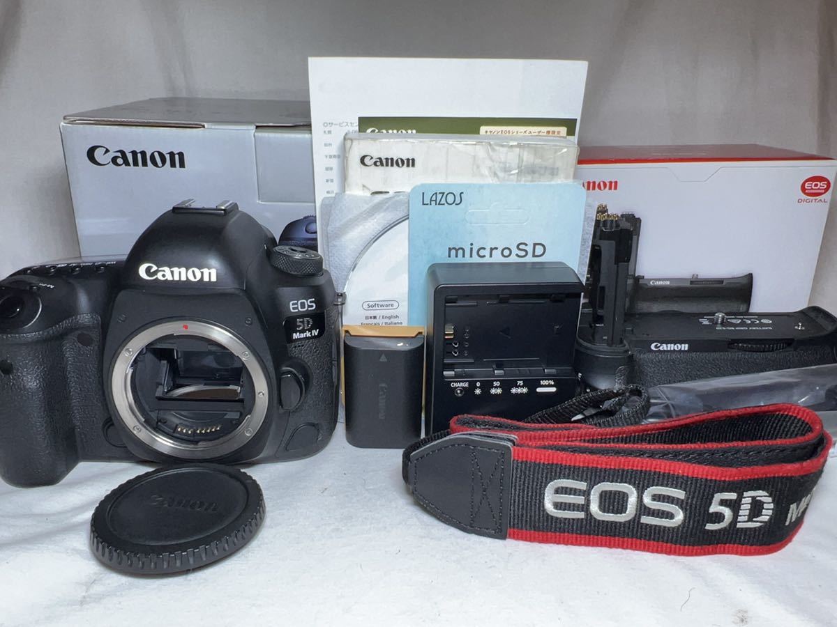 ◆極美品◆Canon キヤノン EOS 5D Mark IV ボディ ＋ BG-E20（バッテリーグリップ）32GBメモリ 元箱付 6ヶ月動作保証