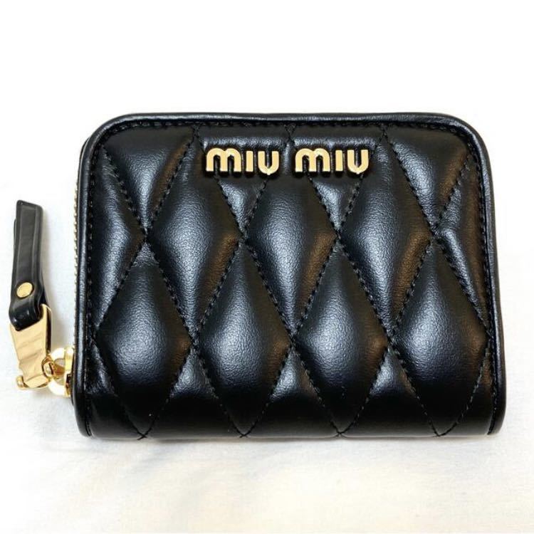 新品 MiuMiu ミュウミュウ コインケース ミニ財布 レザー ブラック