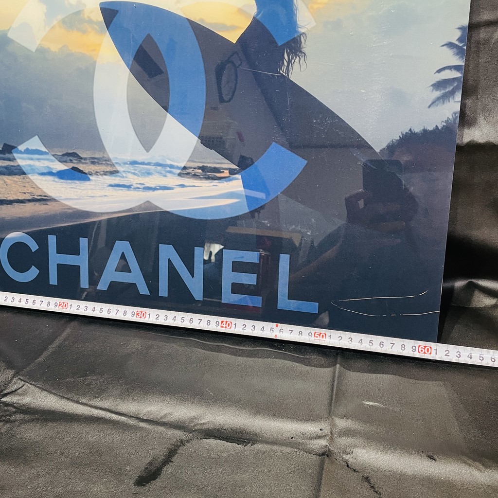 レア　CHANEL/シャネル　大型パネル　アンテーク　ハイブランド　横61ｃｍ　タテ40cm　サーフ　オシャレ　プラスチック　パネル　　　X96_画像8