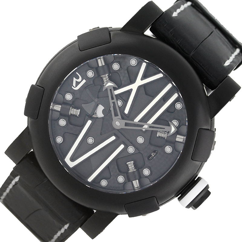 【送料込】 JEROME ROMAIN ロマン・ジェローム スチームパンク 中古 腕時計 メンズ 自動巻き ブラック RJTAUSP005 2針（時、分）