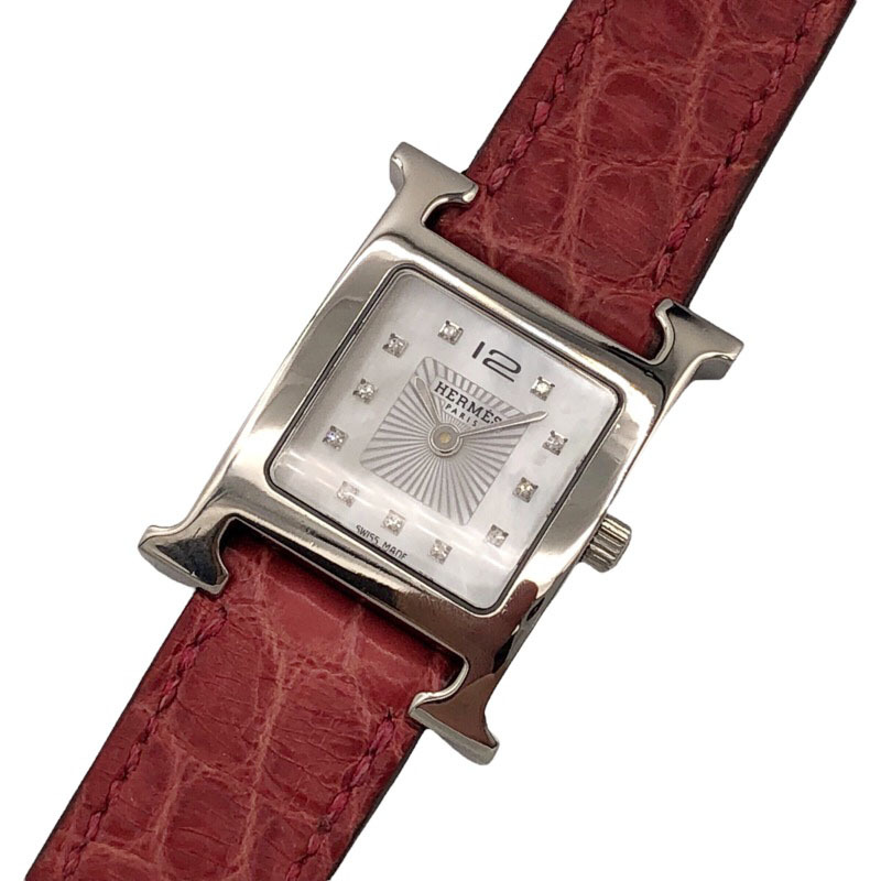 エルメス HERMES Hウォッチ HH1.210 ホワイトシェル文字盤 腕時計 レディース 中古 アクセサリー、時計 ブランド腕時計 エルメス
