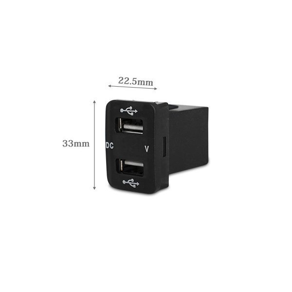 ハイエース 200系 4型 5型 6型12V-24V 4.2A デュアル USB 電圧表示機能付き サービスホール 電源アダプター 充電器 トヨタAタイプ レッドの画像2