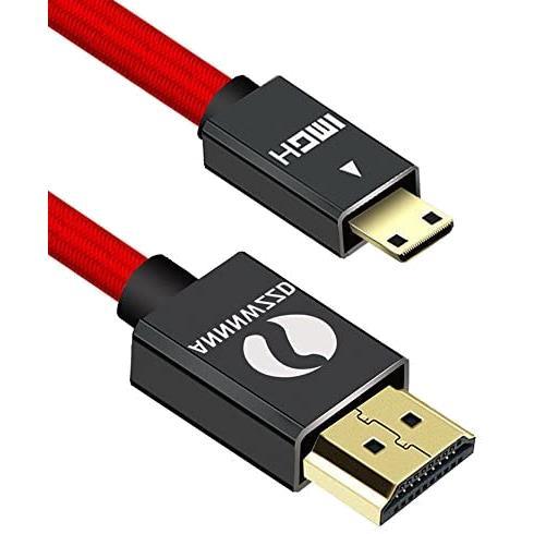 2M_色:赤 LinkinPerk MINI HDMI to HDMIケーブル ミニ イーサネット オーディオリターン 3D 1080P 対応 金メッキ端子 高速伝送_画像2