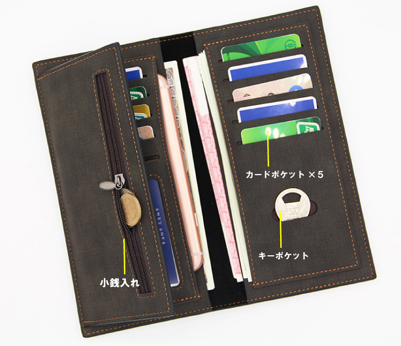 長財布 メンズ 薄い 極薄 薄型 軽い コンパクト サイフ プレゼント 人気 大容量 お札入れ カード 収納 小銭入れ コインケース カードケース