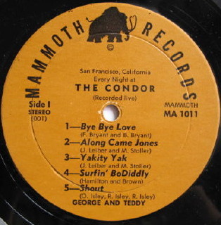 ◇ George And Teddy 美品！【US盤 R&B LP】 The Condor 　(Mammoth mA1011) 1963年_画像3