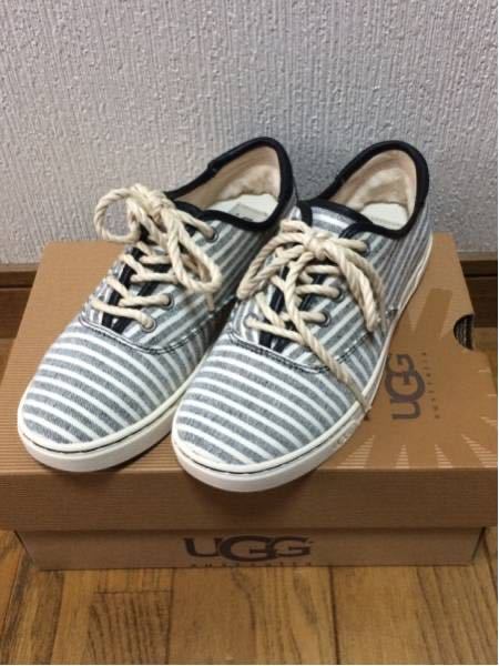 UGG W EYAN II STRIPE 1007510 W スニーカー アグ ブラック 黒 ストライプ 36 23.0cm_画像1