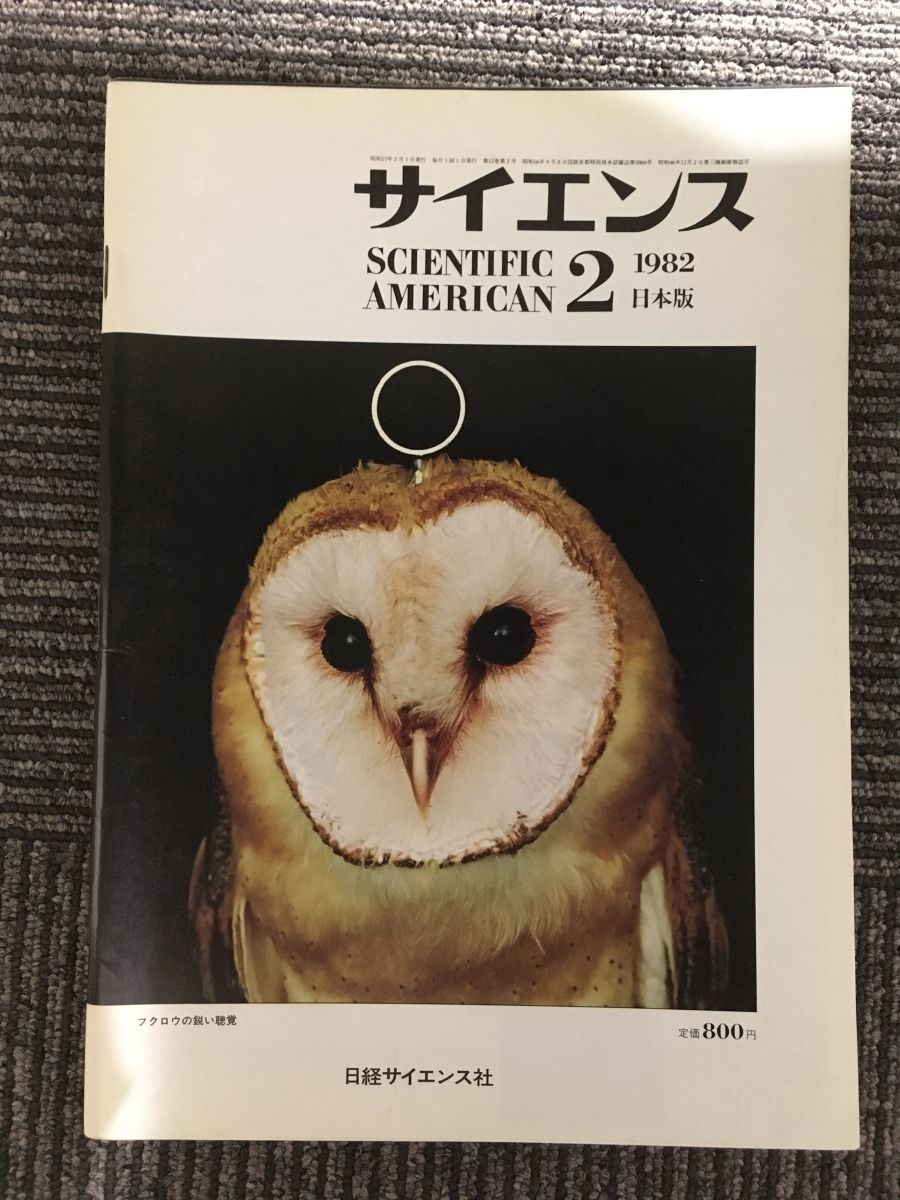 サイエンス　1982年 2月 日本版 / フクロウの鋭い聴覚_画像1