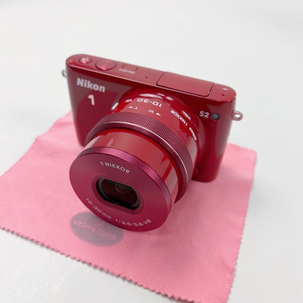 美品】Nikon ミラーレス一眼 Nikon1 S2 ダブルズームキット レッド
