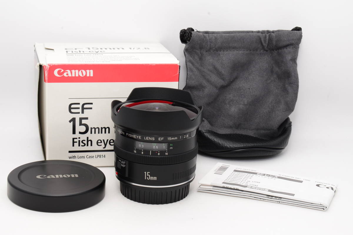 ☆美品☆元箱付 キャノン Canon EFレンズ EF15mm F2.8 フィッシュアイ 単焦点レンズ 超広角 