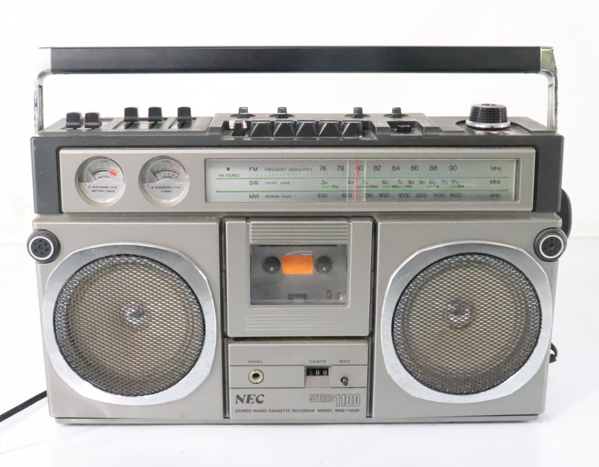 【ト滝】 貴重 NEC RMS-1100R ラジカセ ラジオ カセットテープ 昭和レトロ オーディオ機器 新日本電気 アンティーク DS856DEC52_画像1