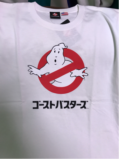 新品 ゴーストバスターズ tシャツ ghost busters L 白 カタカナ ロゴ 映画 80s_画像1
