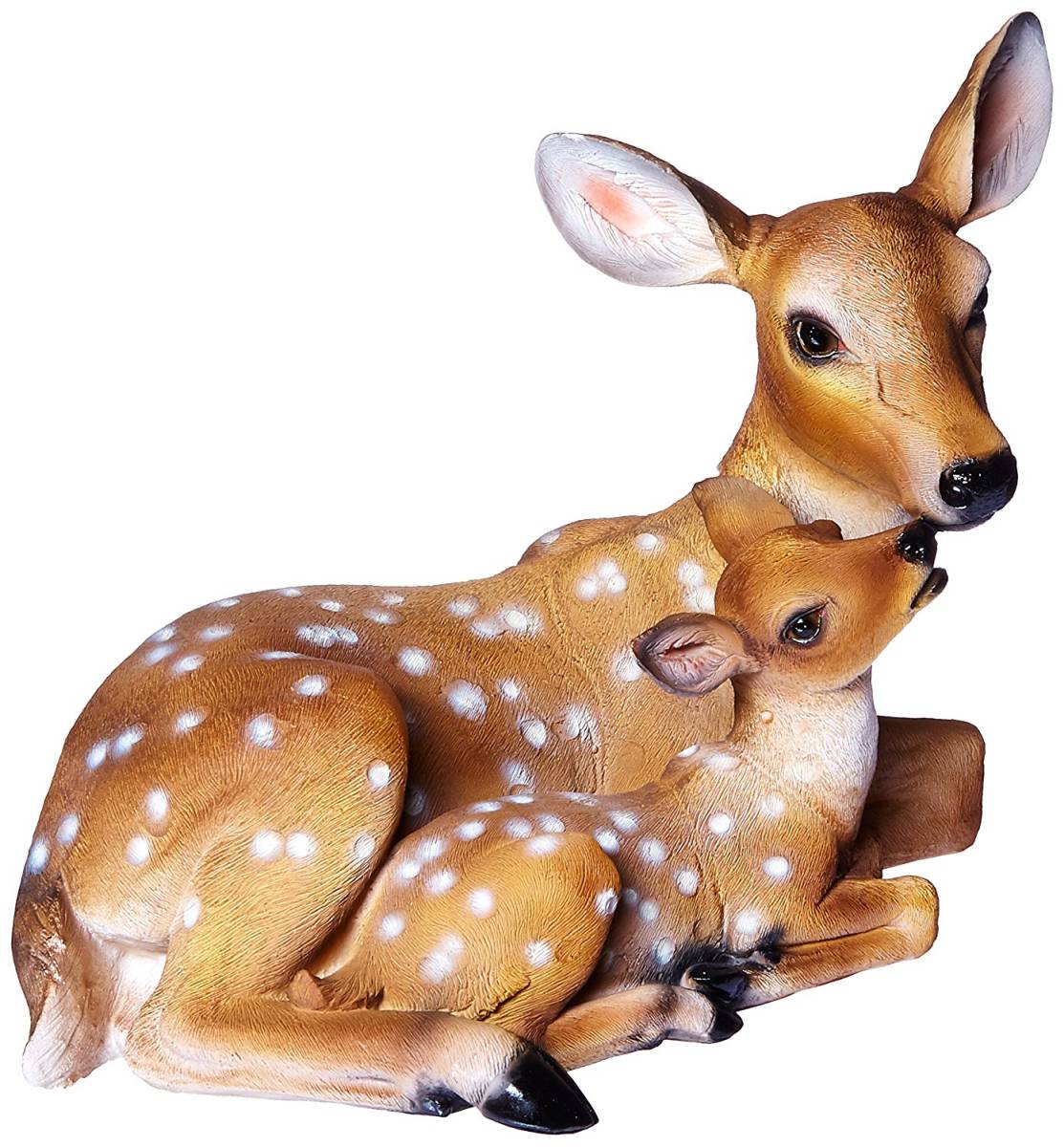 母鹿と子鹿 小鹿彫刻置物バンビアクセント雑貨アウトドア対応ガーデン庭園オーナメントデコレーション雑貨アニマル動物生き物自然界親子像