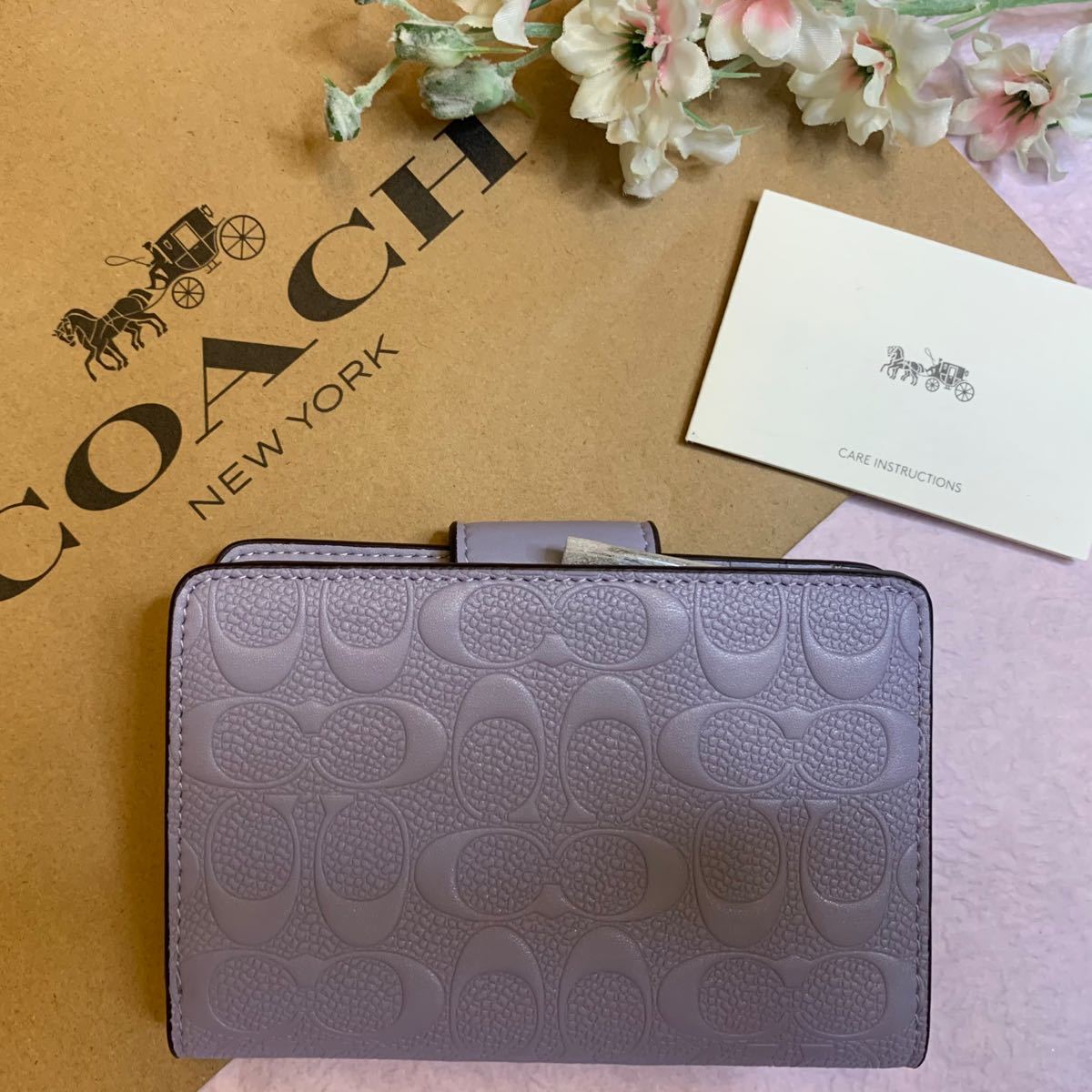 COACH コーチ 折財布  パープルシグネチャー　新品　未使用