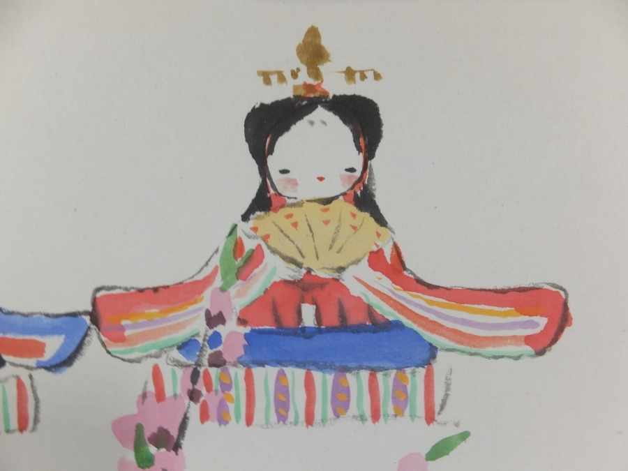 【真作保証】 西島伊三雄 直筆 雛人形 童画家 グラフィックデザイナー うまかっちゃん 二科会 コレクター放出品 (松本清張) 福岡県 ⑱