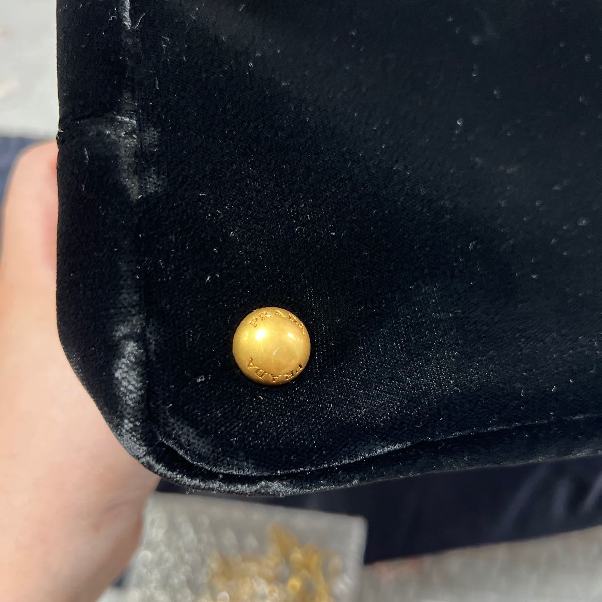 正規品 プラダ ベロア カナパ チェーンショルダー ハンドバッグ 正規品 プラダ ベロア カナパ チェーンショルダー ハンドバッグ