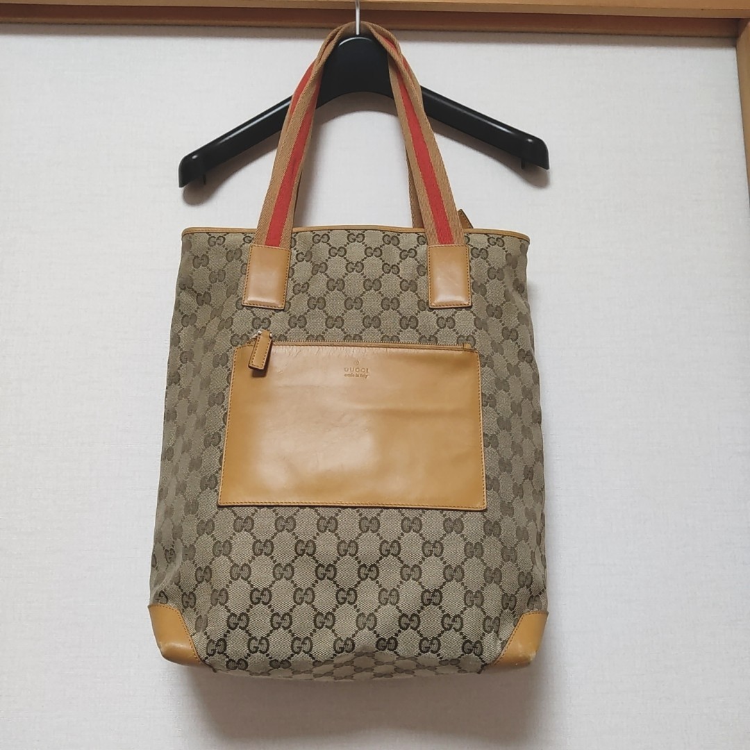 GUCCI オールドグッチ シェリーライン キャンバストートバッグ GG柄