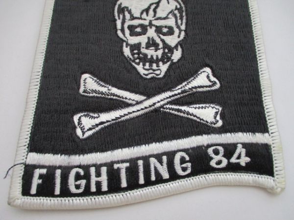 【送料無料】アメリカ海軍FIGHTING 84第84戦闘飛行隊VF-84パッチ刺繍ワッペン/骸骨スカル&トップガン骨USN米軍NAVYトムキャットARMY M45の画像3