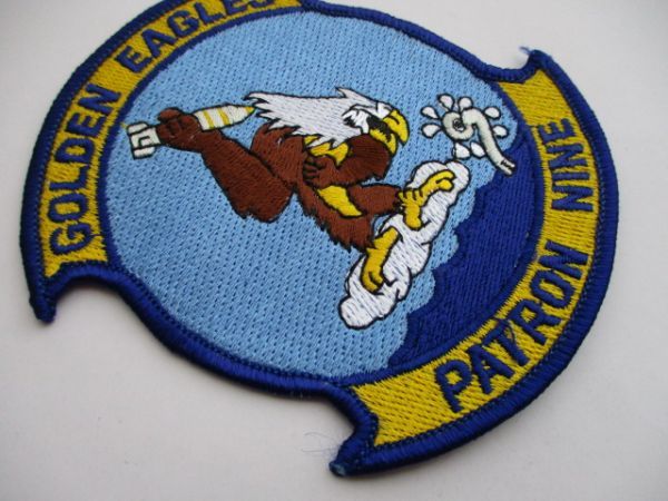 【送料無料】アメリカ海軍GOLDEN EAGLES PATRON NINE第9哨戒飛行隊VP-9パッチ刺繍ワッペン/Bゴールデン イーグルスNAVY米海軍USN米軍US M48_画像3