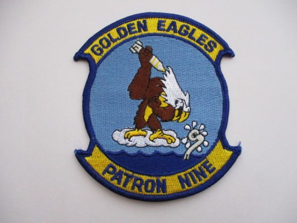 【送料無料】アメリカ海軍GOLDEN EAGLES PATRON NINE第9哨戒飛行隊VP-9パッチ刺繍ワッペン/Bゴールデン イーグルスNAVY米海軍USN米軍US M48_画像1