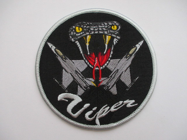 【送料無料】アメリカ空軍ViperパッチF-16刺繍ワッペン/ファイティングファルコン三沢基地バイパー第35戦闘航空団AIR FORCE米空軍USAF M49_画像1