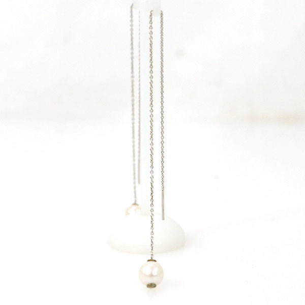 ジョージジェンセン GEORG JENSEN パール チェーンドロップピアス 925