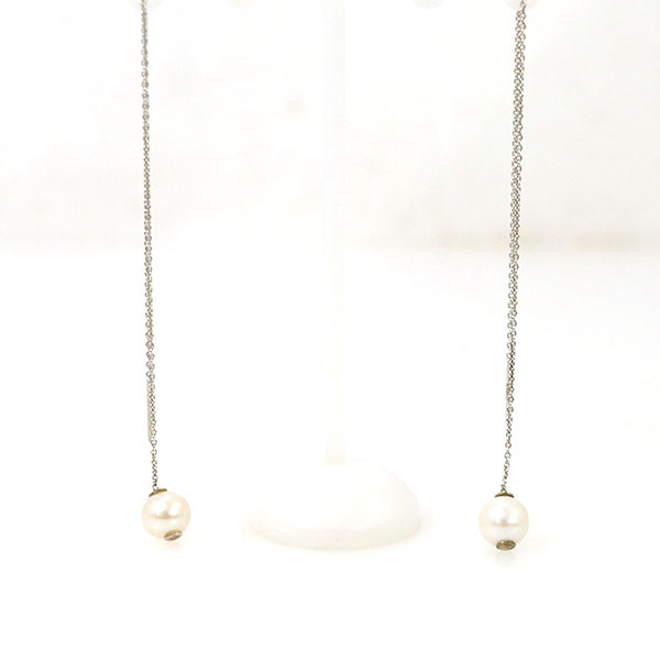 ジョージジェンセン GEORG JENSEN パール チェーンドロップピアス 925