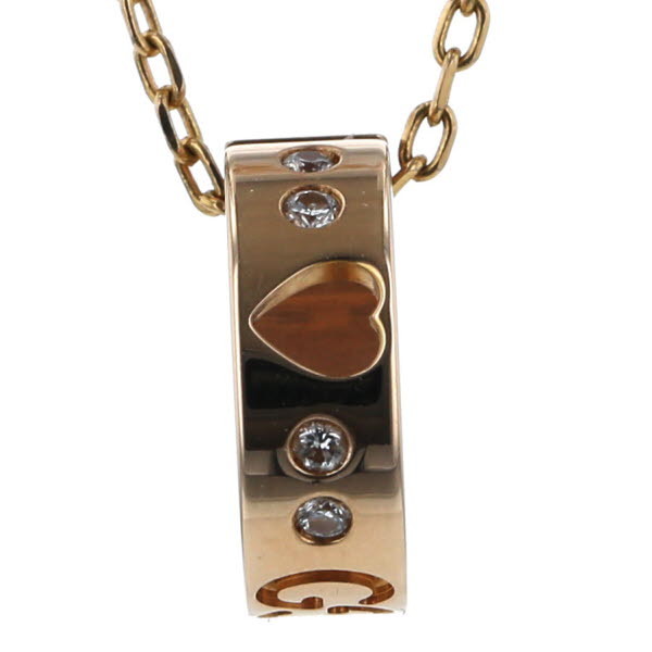 GUCCI グッチ K18YG イエローゴールド アイコンアモールネックレス GG
