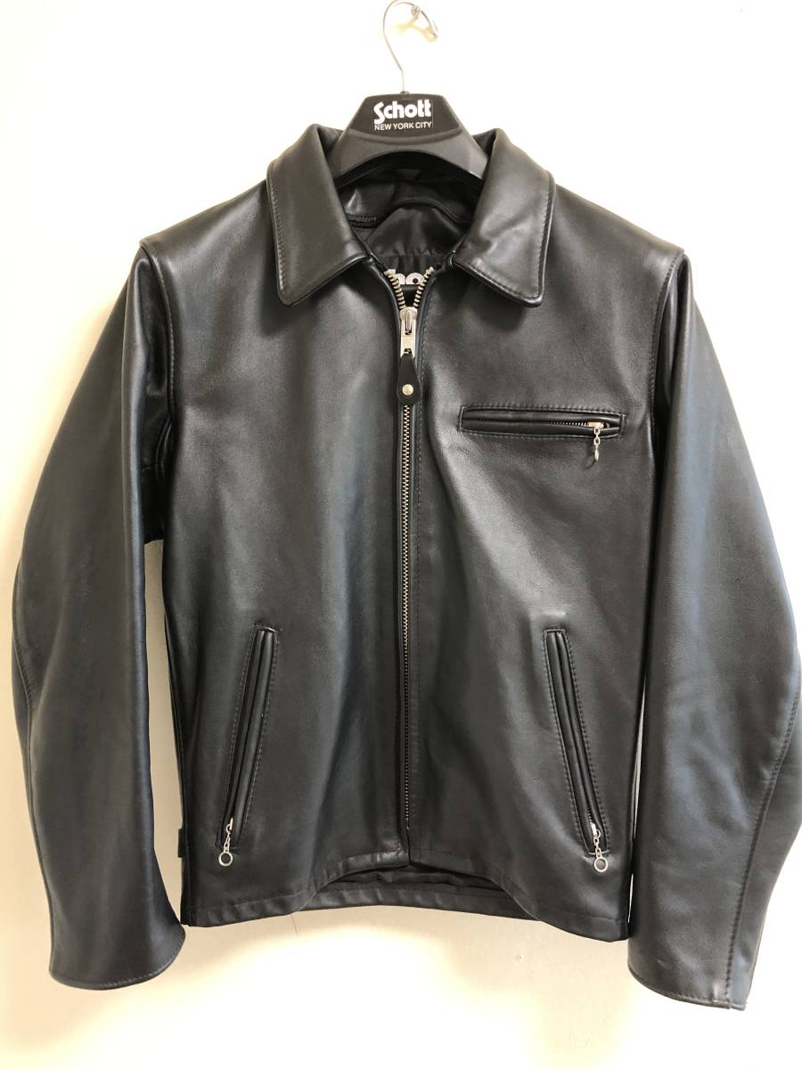 Schott 643? シングルライダース 黒 サイズ36 ボアライナー無し-