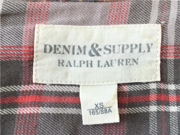 デニム＆サプライ DENIM&SUPPLY ラルフローレン RalphLauren パッチワーク 長袖 ウエスタン シャツ ＸＳ チェック デニム クレイジー ＲＬ_画像4