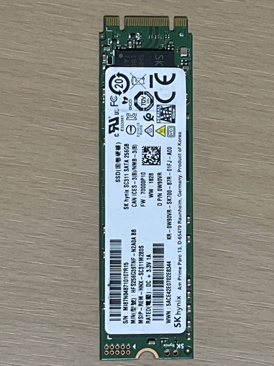 M.2 SSD 256GB SK hynix SC311 SATA接続　[07R15]