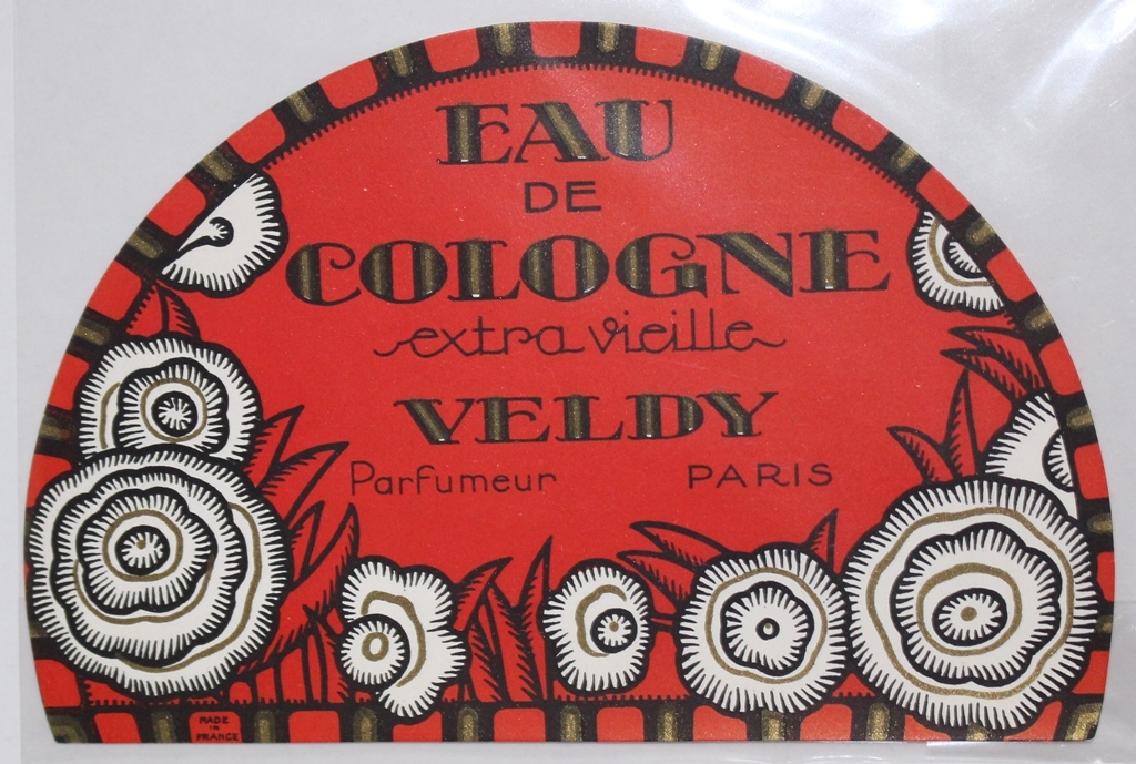 フランスアンティーク香水ラベル　EAU DE COLOGNE extra vieille VELDY Parfumeur PARIS　１９００年～１９２０年_画像1